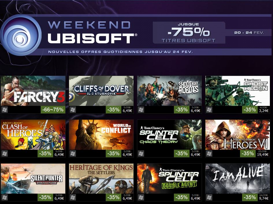 week-end Ubisoft sur Steam